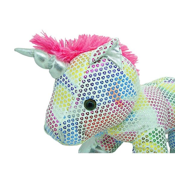 Dan Dee Rainbow Sparkle Glitter Unicorn Plush Stuffed Animal Toy Security 11” - Picture 2 of 11